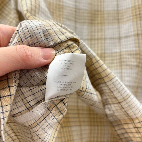 OAK + FORT Plaid Short Sleeve Button Up Top - Size M - Picture 6 of 8
